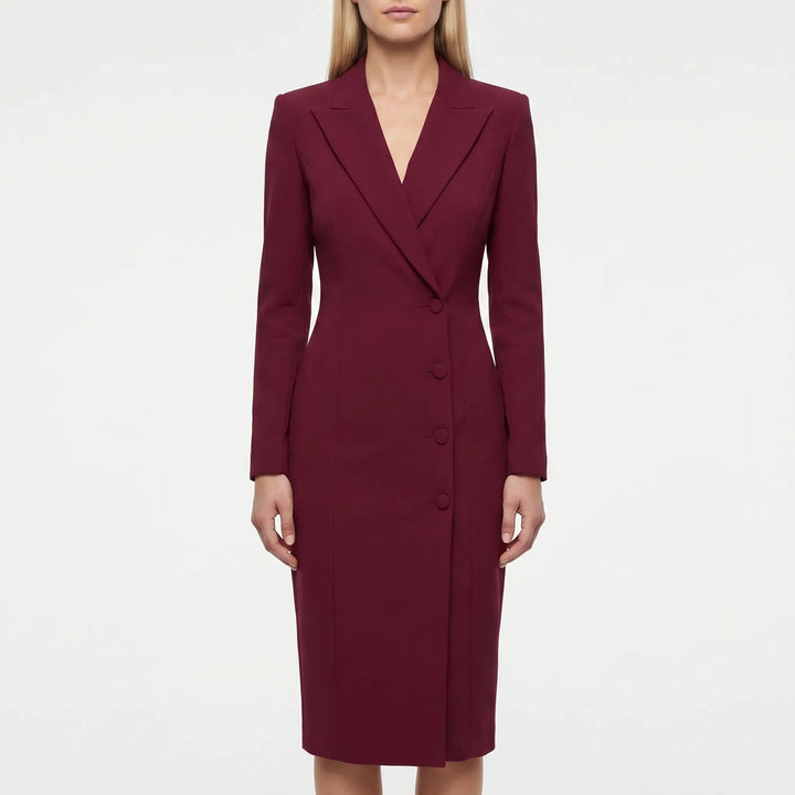 Women's Long Sleeve Blazer Dress - Bodycon Midi for Work