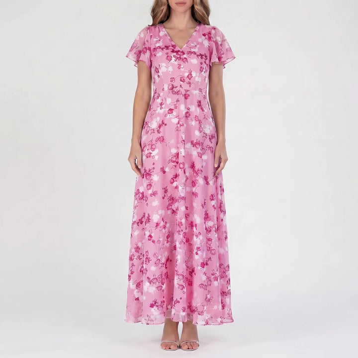 Women's Floral Wrap Maxi Dress - Elegant Summer Occasion