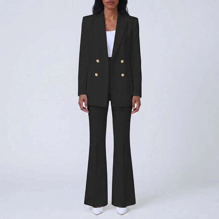Women's 2 Piece Suit Set - Blazer and Flare Pants for Work