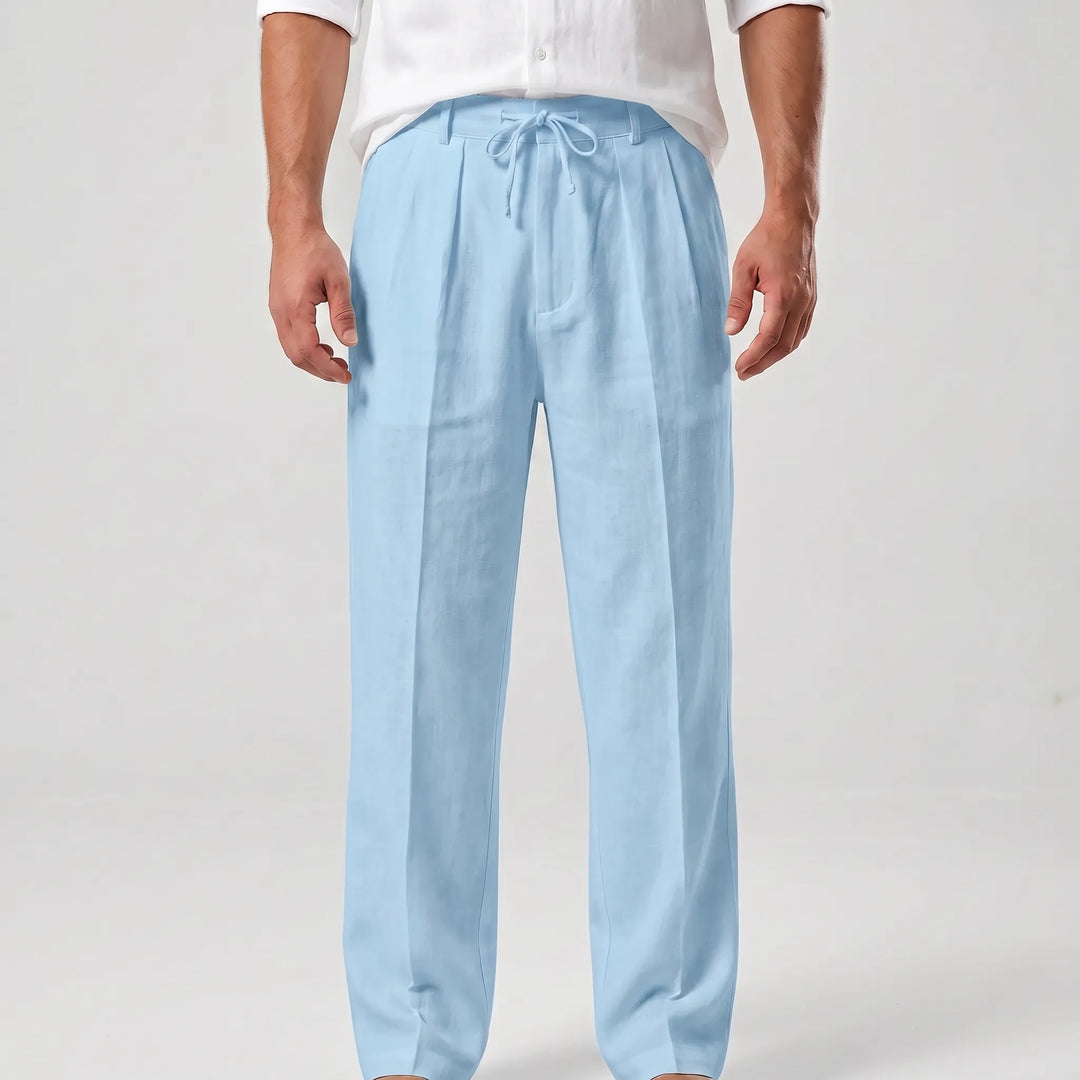 Men's Drawstring Pants - Relaxed Fit with Wide Leg for Summer