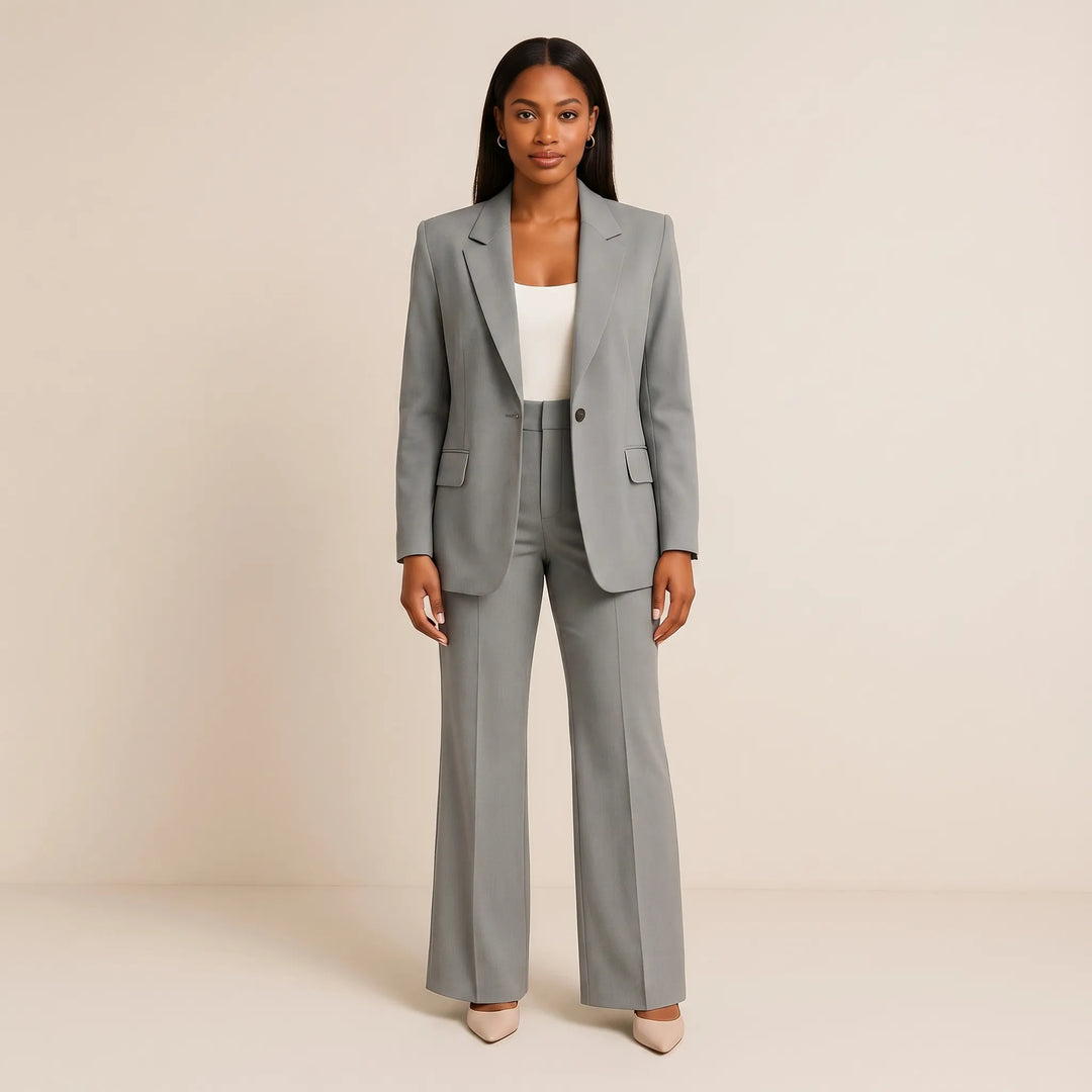 Women's 2 Piece Suit Set - Blazer and Flare Pants for Work