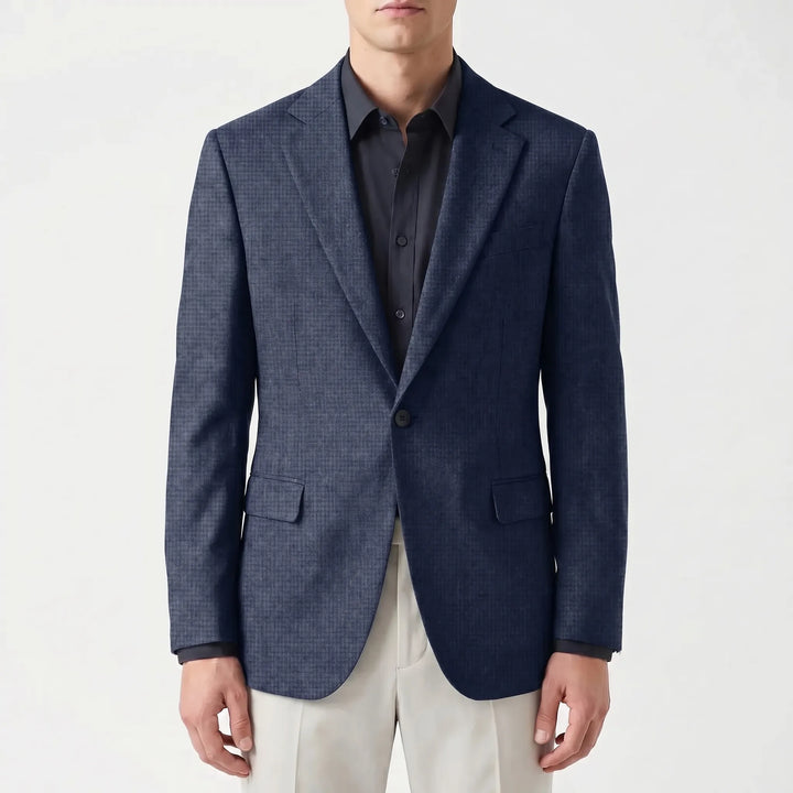 Men's Textured Blazer - Slim Fit with Single Button