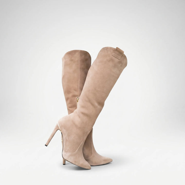 Women's Elegant Knee High Boots - Pointed Toe with Stiletto Heel
