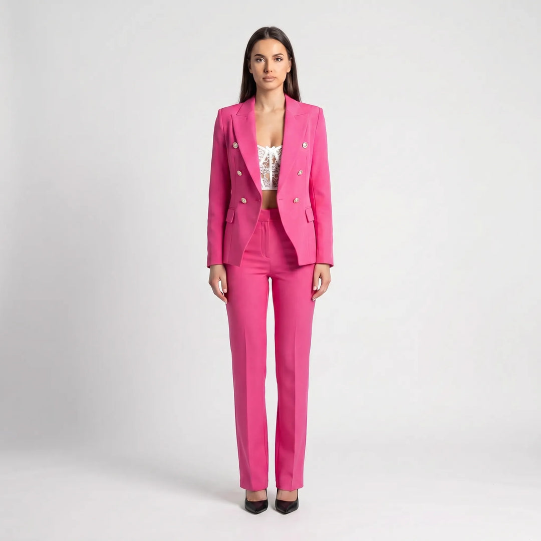 Women's 2 Piece Suit Set - Tailored Blazer and Pants for Work