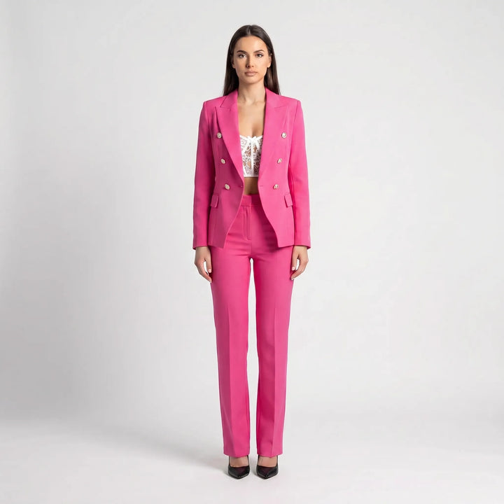 Women's 2 Piece Suit Set - Tailored Blazer and Pants for Work
