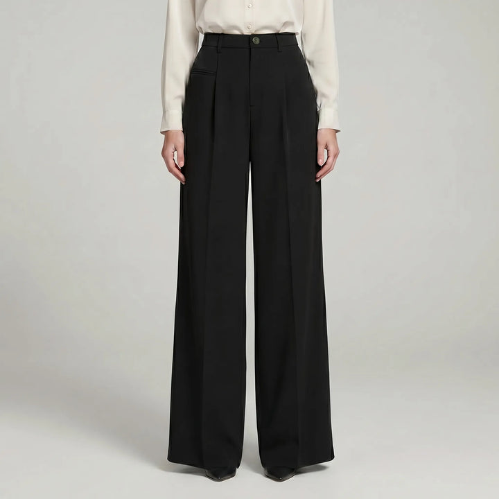 Women's Pleated Palazzo Pants Wide Leg - Casual for Summer
