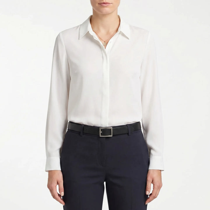 Women's Button Up Blouse - Collared with Long Sleeve for Work
