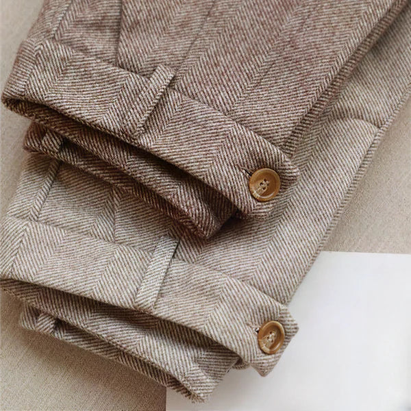 Men's High Waist Pleated Trousers - Slim Tapered Pants