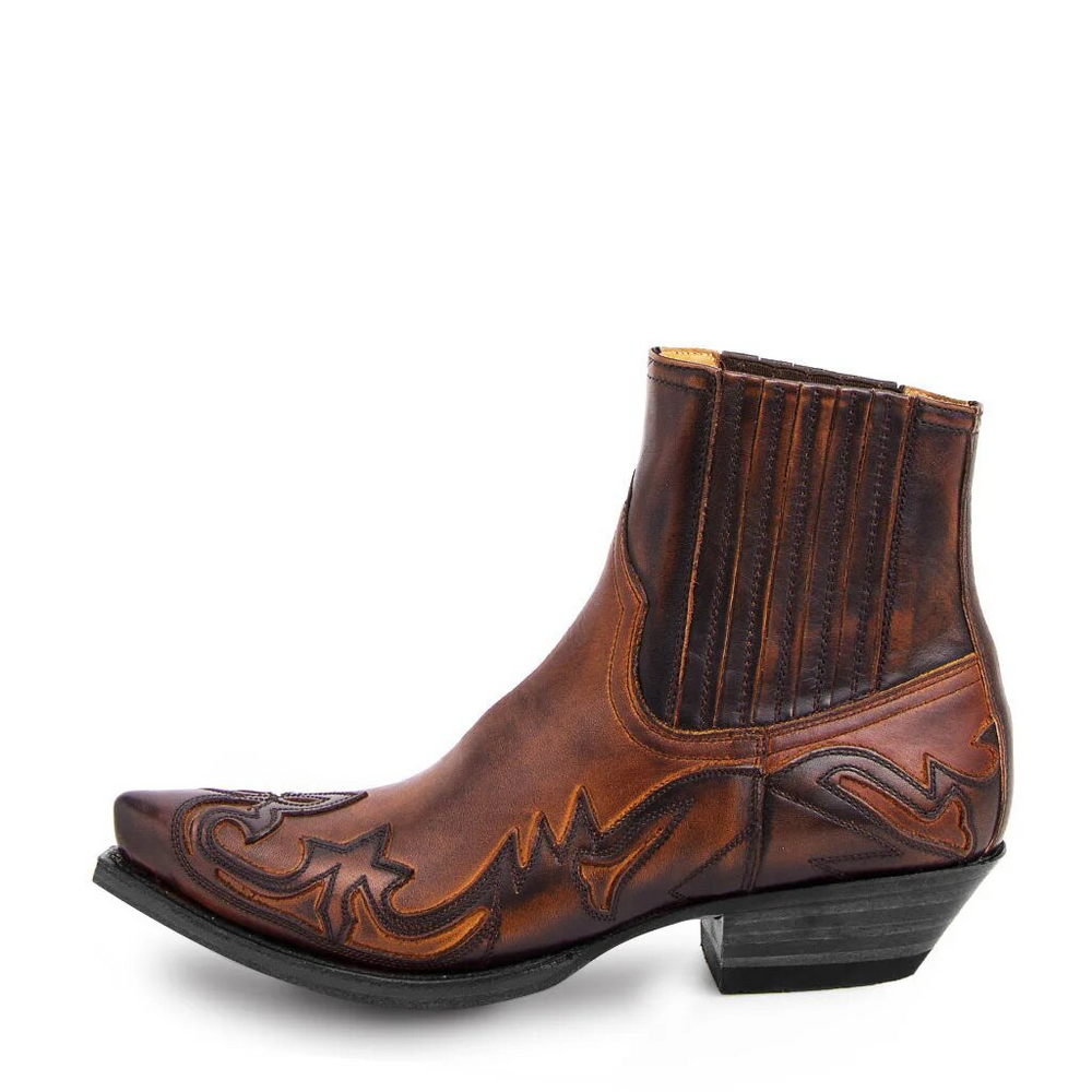 Men's Western Cowboy Boots - Pointed Toe with Stacked Heel