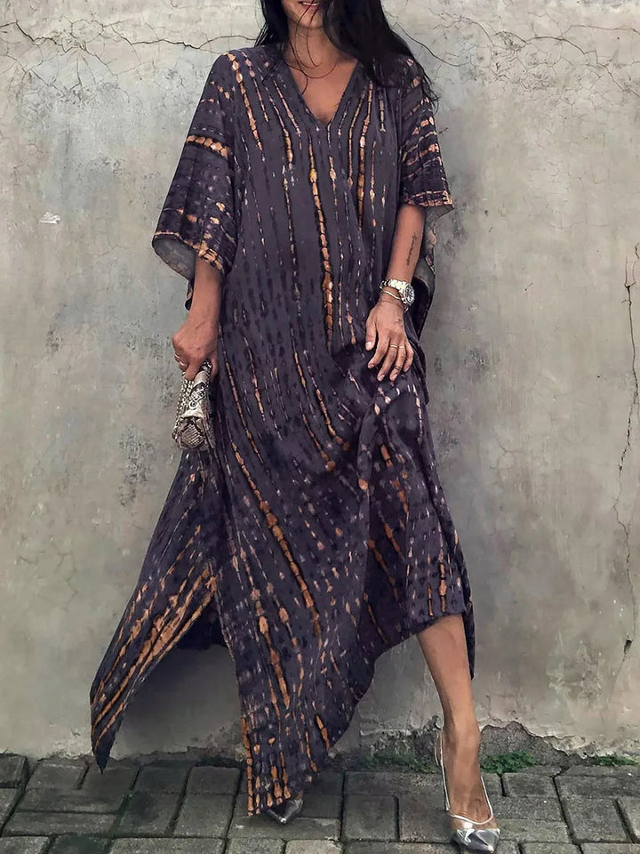 Women's Summer Caftan Maxi Dress - Loose V Neck Casual Boho